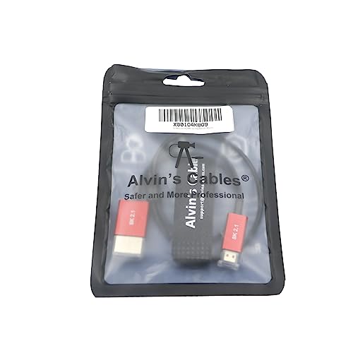 Alvin’s Cables 8K 2.1 Micro-HDMI to HDMI Cable Ultra-Thin 48Gbps High-Speed for Atomos-Ninja-V 4K-60P Record for Canon-R5C|R5|R6 for Sony a7R a7 IV Cameras 4