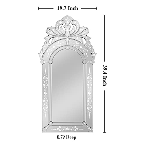 KOHROS Wall Mounted Squared Mirror, Mirror Decor for The