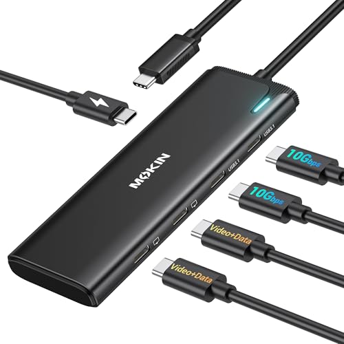 MOKiN USB C Dockingstation Mit Dual HDMI Adapter - USB C Hub für Windows, 3 USB-Anschlüsse, PD-Kompatibel für Dell XPS 13/15, Lenovo Yoga und Mehr