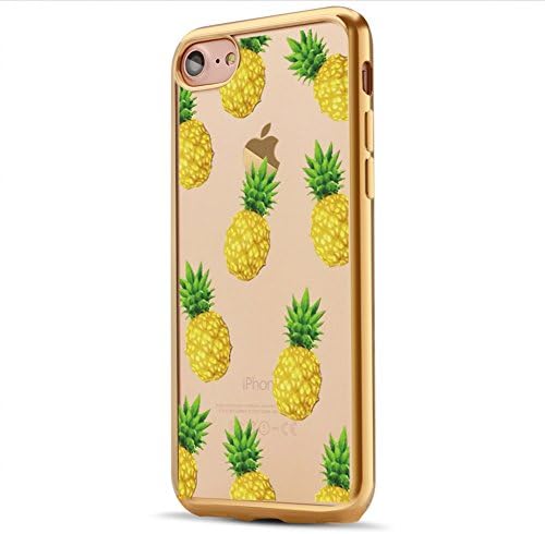 iPhone 7 Case,Bailun New Thin Electroplating TPU Clear Soft Flexible Scratch-Proof Transparent Protective Pineapple Case For iPhone 7 (4.7-Inch)