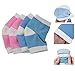 Makhry 2 Pairs Moisturizing Silicone Gel Heel Socks for Dry Hard Cracked Skin Open Toe Comfy Recovery Socks Day Night Care U.S. women size 4-7.5 (Blue&Pink)
