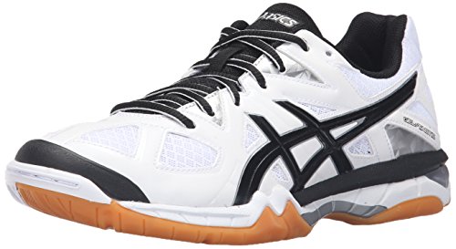 ASICS Women's Gel-Tactic Volleyball Shoe, White/Black/Silver, 6 M US