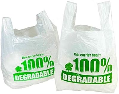 Sabco Degradable Vest Carrier Bags Large 11x17x21" Eco Friendly Compostable