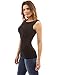 PattyBoutik Women's Crewneck Criss-cross Keyhole Back Tank Top (Black L)