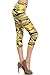 Leggings Depot Capri REG/Plus Women's Buttery Popular Prints BAT1 (Plus Size (Size 12-24), Neon Yellow Camouflage)