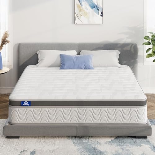 Suilong Hybrid Mattress, 140 x 200 cm, 30 cm Thick Mattress, H3 H4 Firm, 7 Comfort Zone Pocket Springs, Memory Foam, Perfect Support, Oeko-Tex Certified