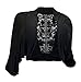 eVogues Plus Size Floral Laced Back Cropped Bolero Shrug Black