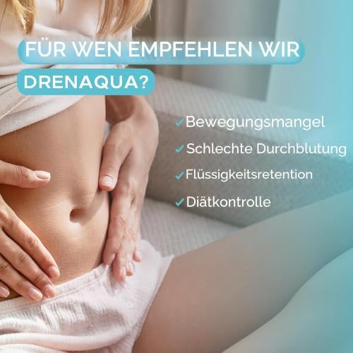 Lab - Drenaqua, Nahrungsergänzungsmittel zur Flüssigkeitsausscheidung, mit Grüntee-Extrakt, Kalium, Magnesium, Präbiotika und Vitamin B6, Gluten- und Laktosefrei, 30 Kapseln