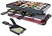 Swissmar Classic 8-Person Raclette Party Grill with Reversible Cast Iron Grill Plate/Crepe Top, Indoor Electric Raclette Grill & Griller - Red