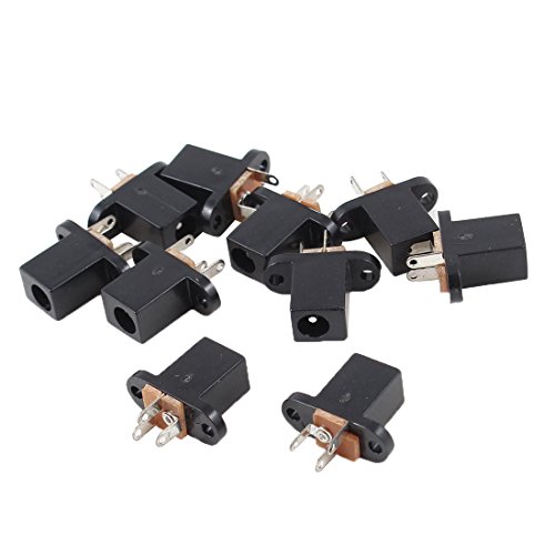 uxcell 10 Pcs 3 Poles 4.0mm x 1.7mm DC Power Jack Socket PCB Mount Connector