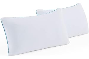 Linenspa Two Pack Shredded Gel Memory Foam Pillow, Standard Size – Cooling Bed Pillow – Soft and Supportive – Side, Stomach, and Back Sleepers – Pack of 2 – CertiPur Certified