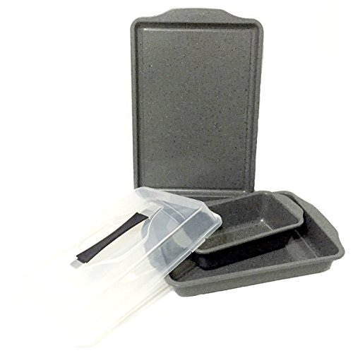 Click Here to See More Images Silver Granite Rectangular Cake Pan 9