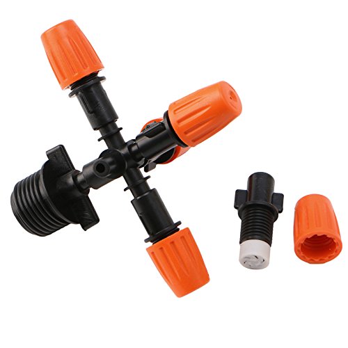 Shoresu 5-Eye Atomizing Nozzle Outdoor Patio Home Misting Cooling System Micro Spray Heads Garden Lawn Irrigation - (2 Pieces/Pack) - Thumbnail 2