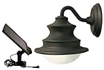 Gama Sonic Barn Solar Outdoor LED Light Fixture, Gooseneck Wall Mount, Brown Finish #GS-122