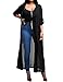 Begonia.K Women's Long Sleeve Chiffon Lightweight Maxi Sheer Duster Cardigan (Black, Small)