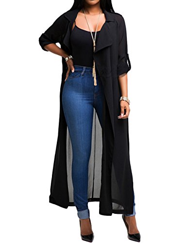 long sheer chiffon duster