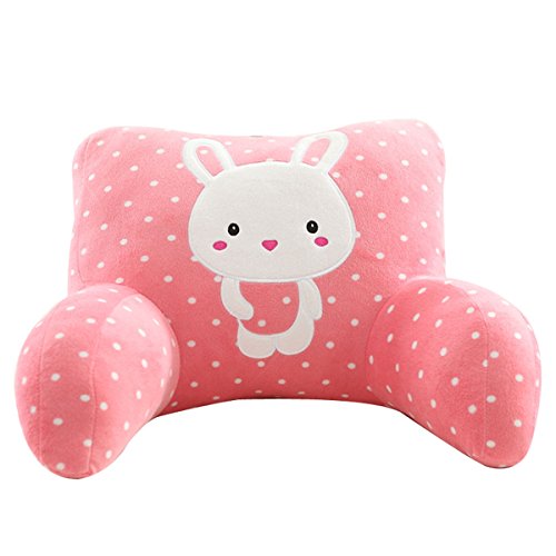 Adorable Pink Rabbit Lumbar Support Backrest Pillow Waist Seat Back Cushion Pillow in Home Office School Car