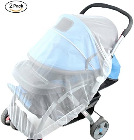 Kiwitwo 2 Pack Baby Mosquito Net, Bug Insect Netting for Strollers Bassinets Infant Carriers Car Seats Cover Cradles, White