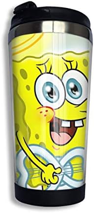 DUSDHJ Spongebob Squarepants Insulated Stainless Steel Travel Mug Vacuum Insulated Tumbler with Cover,13.5 Oz