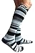 A-Swift Compression Socks (1 pair) for Women & Men (Grey Stripes, L/XL)