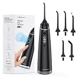 Liberex Cordless Water Flosser for Teeth - Portable USB Rechargeable 4 Floss Modes Oral Irrigator with OLED Display, Waterproof Dental Cleaner Pick for Braces, Travel, 5 Jet Nozzles