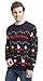 Daisysboutique Men's Holiday Reindeer Snowman Santa Snowflakes Sweater (Large, Striped Black)