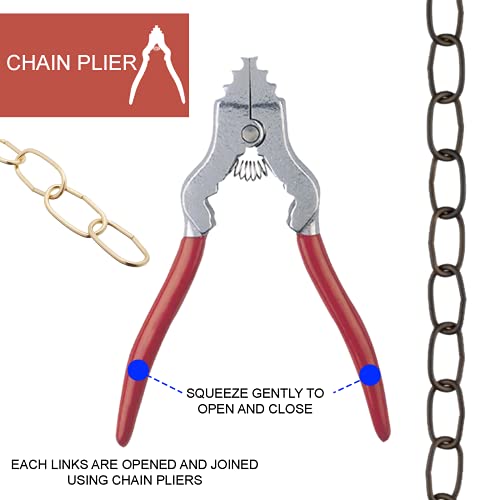 Ciata Chain Pliers, Fixture Spring loaded Chain Plier with Red Vinyl
