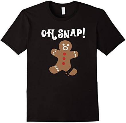 Mens OH SNAP! Gingerbread T-Shirt - Funny Christmas Holiday Large Black