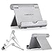 Aibocn Upgraded Multi-Angle Aluminum Stand for Tablets Smartphones and E-readers Compatible With Apple iPhone iPad Air iPod Samsung Galaxy / Tab HTC Google Nexus LG OnePlus and More, Silver