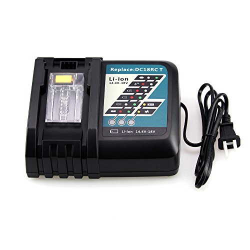 DC18RC Charger for Makita 14.4V 18V LXT Battery Lithium-Ion BL1830 BL1840 BL1815 BL1430 DC18RA (Fhybat)