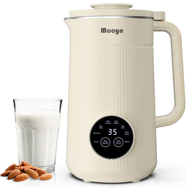Photo 1 of Mooye Automatic Nut Milk Maker Machine, 35oz/1000ml Multi-Functional Soybean Milk Machine with 10 Blades, Plant-Based Milk, Oat, Almond, Dairy Free Beverages with 12h Timer, Auto-clean, Keep Warm