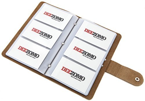 DEEZOMO PU Leather Business Card / Credit Card Organizer Book - 156 Cards - Light Blue