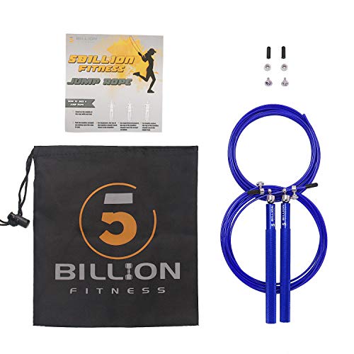 5BILLION Speed Jump Rope - 360° Swivel Ball Bearing - Adjustable - Workout for Double Unders, Exercise, WOD, Outdoor, MMA & Boxing Training (Blue) - Thumbnail 2