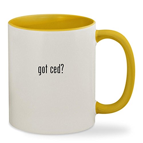 got ced? - 11oz Colored Inside & Handle Sturdy Ceramic Coffee Cup Mug, Yellow