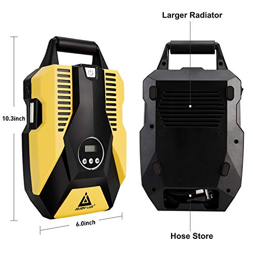Portable Air Compressor Pump,12V DC Digital Tire Inflator, 150 PSI Auto Shut-off, w/ emergency LED flasher & Extra Long Cable for Tires, Bicycle, Air Boat/Mattress,Balls and Other Inflatables