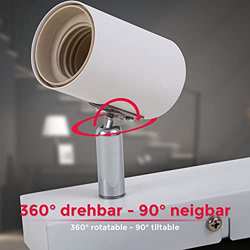 B.K.Licht I Wandlamp I retro lamp voor binnen I metaal I wit I industrieel I wandlampen I netstroom I met 1 lichts I… - Afbeelding 6