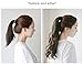 SWACC Women Long Straight/Curly Wavy Wrap Around Ponytail Extension Synthetic Hair Piece Clip in Hair extensions (Curly Wavy, Dark Honey Blonde-16#)