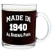 80th Birthday Gift Ideas Made 1940 80th Birthday Party Supplies Gift Glass Coffee Mug Tea Cup White