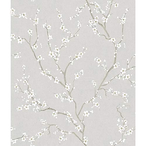 RoomMates RMK11270WP Neutral Cherry Blossom Peel And Stick Wallpaper