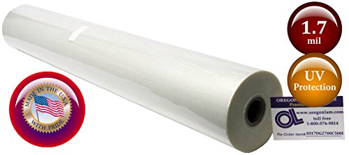 DigiKote/DigiSeal UV Laminating Film 27-inch x 500-feet x 1-inch core Low Temp (1 Roll) 1.7 Mil Gloss