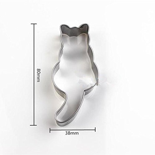 WIN 5pcs Cute Cat Shape Cookie Cutter Stainless Steel Fondant Cutter Cake Decoration Tool Set - Thumbnail 4