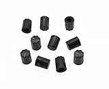 KAISH 10pcs Black Guitar Scalloped Edge Amplifier Knob Cylinder Effect Pedal Knobs