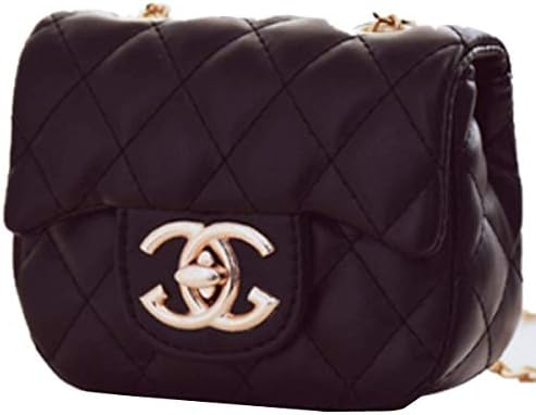 cacal Girl Purse Mini Messenger Bag Kids Shoulder Bag Crossbody Handbag for Girl (Black)