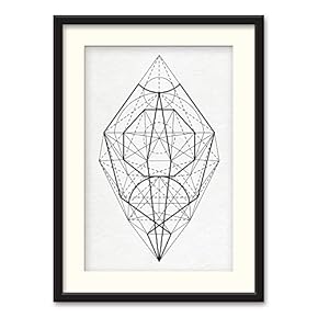 Black Paper Framed Canvas Wall Art for Living Room, Bedroom Abstract Geometric Canvas Prints for Home Decoration Ready to Hanging - 23x31 inches