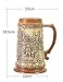 Beer Stein by HauCoze German Beer Stein Mug Drinking Tankard Handmade Gifts Souvenirs Engraved Ancient City Landscape Relief Food Safe Approved Giftbox 1 Litre