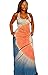 Women's Boho Column Maxi Dress in Tie Dye, XLarge