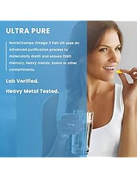 Omega 3 - Aceite de pescado 3600mg, 180 cápsulas – EPA 1296mg, DHA 864mg ácidos grasos –...