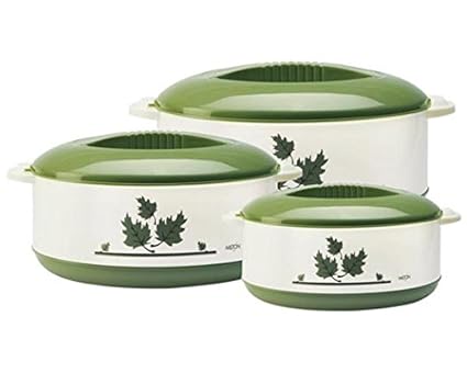 Milton Orchid 3 Piece Junior Insulated Casserole Set, Green
