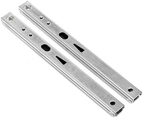 1 Pair Drawer Runners, Drawer Steel Ball Slide,17mm Slide Width Micro Ball Guide Two Sections Steel Ball 2 Fold Ball Slide Drawer Steel Ball Slide (Bearing Weight10-15kg)(16inches/406mm,Silver)