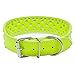 Didog Sparkly Rhinestone Wide Dog Collar -Soft PU Leather Royal Look - Lime Green S Size - Fit for Medium Breeds